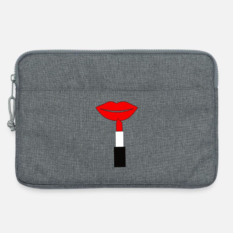 Lippenstift Lippen rot - Laptoptasche 13" - Grau meliert