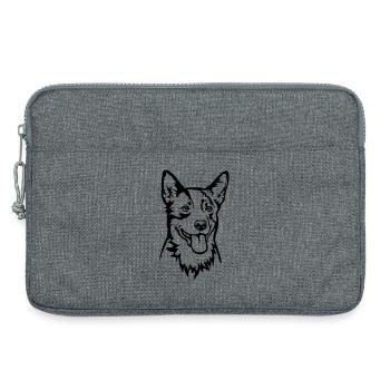 Australian Cattle Dog Head - Laptop bag 13" - heather grey - Front