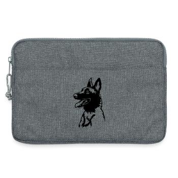 Malinois Kopf - Laptoptasche 13" - Grau meliert - Vorne