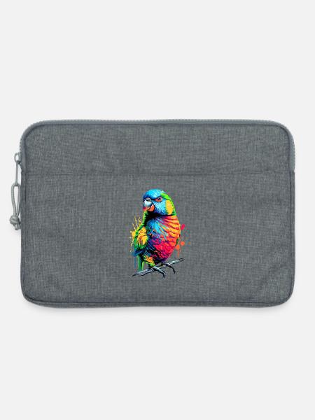 Allfarblori Papagei Lori - Regenbogenlori Papagei - Laptoptasche 13" - Grau meliert