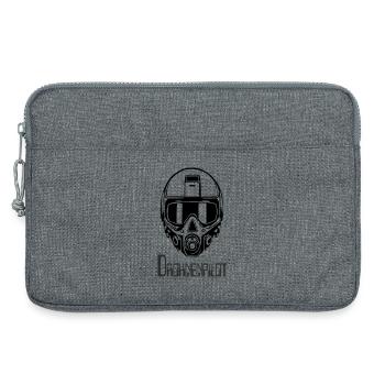 DrohnenPlot Neon Linien Muster - Laptoptasche 13" - Grau meliert - Vorne