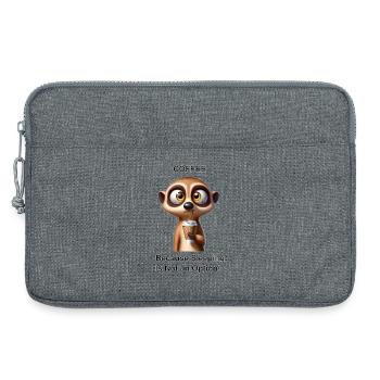 Tired Meerkat with Coffee - Laptop bag 13" - heather grey - Front