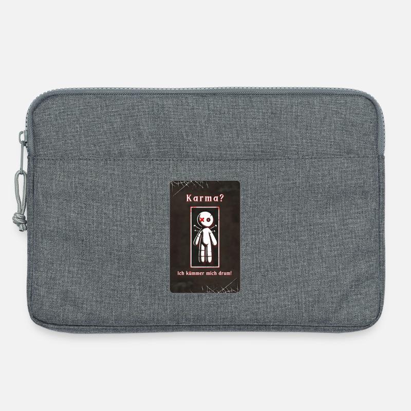 „Karma? Ich kümmere mich darum!“ - Laptoptasche 13" - Grau meliert