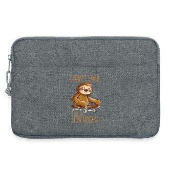 Sloth With Skateboard Saying I Don't Crash - Laptop bag 13" - heather grey - Front