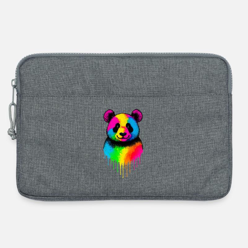 Regenbogen Panda Tropfende Kunst - Laptoptasche 13" - Grau meliert