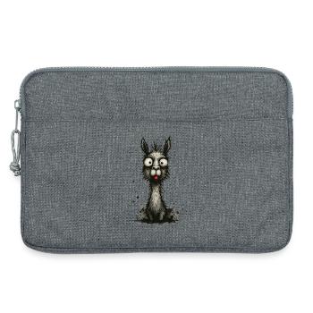 Lustiges Lama mit Zunge – Comic Splash - Laptoptasche 13" - Grau meliert - Vorne