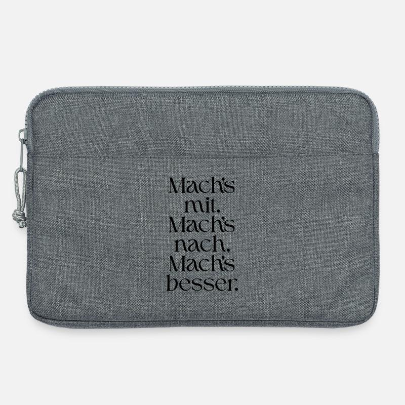 Mach-s_mit-_Mach-s_nach-_Mach-s_besser- - Laptoptasche 13" - Grau meliert