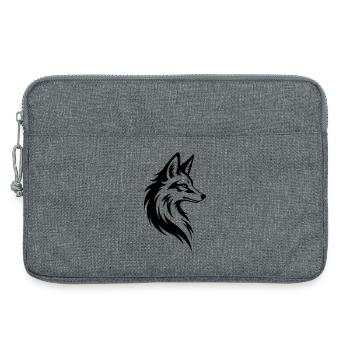 Style de tatouage minimaliste Fox Head - Sacoche pour ordinateur portable 13 pouces - gris chiné - Devant