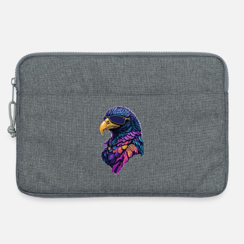 Colored Eagle with Glasses - Laptop bag 13" - heather grey