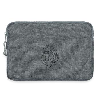 Minimalistische Himmlische Frau mit botanischen Elementen - Laptoptasche 13" - Grau meliert - Vorne