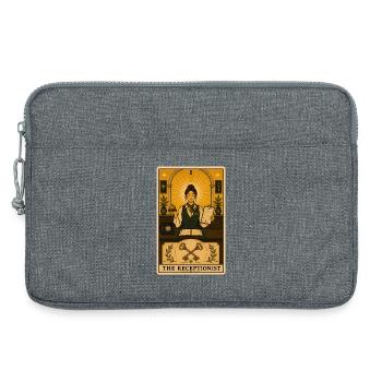 Réceptionniste | Tarot de réception - Sacoche pour ordinateur portable 13 pouces - gris chiné - Devant