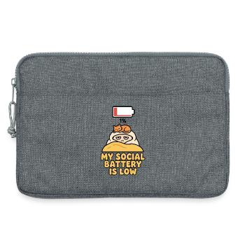 My Social Battery Is Low Katze - Laptoptasche 13" - Grau meliert - Vorne