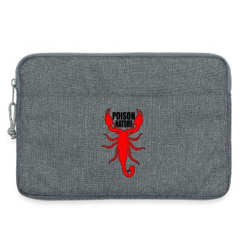 Roter Skorpion auf schwarzem Hintergrund - Laptoptasche 13" - Grau meliert - Vorne