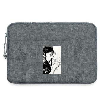 Goth Kitty Portrait - Sacoche pour ordinateur portable 13 pouces - gris chiné - Devant