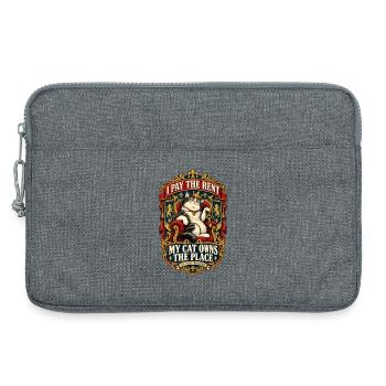 Ich zahle die Miete – meine Katze besitzt die Wohnung - Laptoptasche 13" - Grau meliert - Vorne