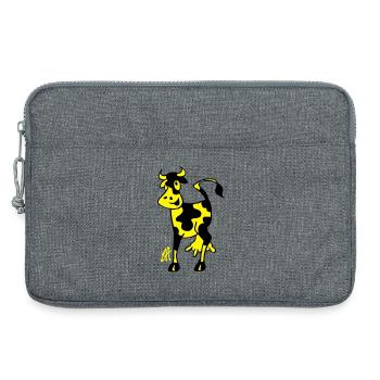 Smiling Cow, Two Color Design - Laptop bag 13" - heather grey - Front