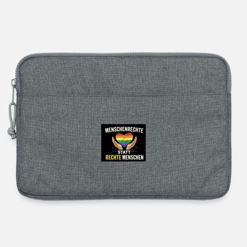 Menschenrechte statt rechte Menschen - Laptoptasche 13" - Grau meliert