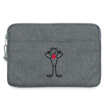 Männchen - Laptoptasche 13" - Grau meliert - Vorne