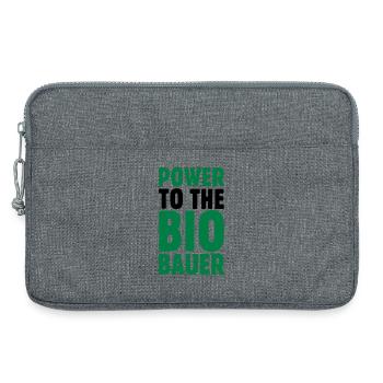 Power to the Biobauer Öko Spruch - Laptoptasche 13" - Grau meliert - Vorne