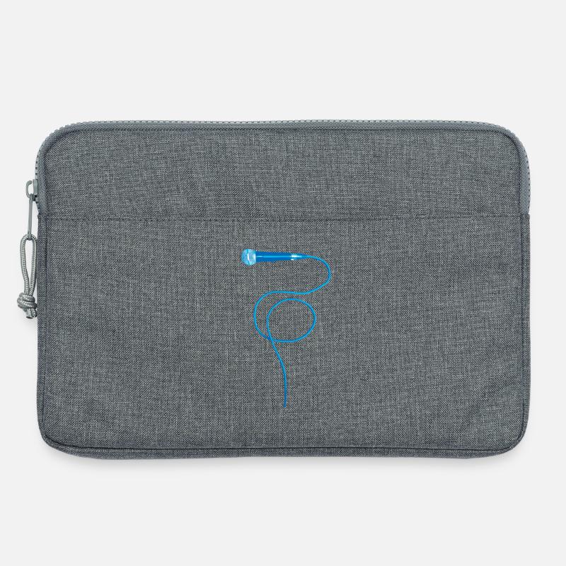 Mikrofon blau - Laptoptasche 13" - Grau meliert