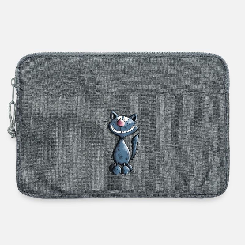 Grinse Katze - Laptoptasche 13" - Grau meliert