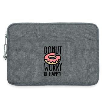 Donut worry, be happy! - Laptop bag 13" - heather grey - Front