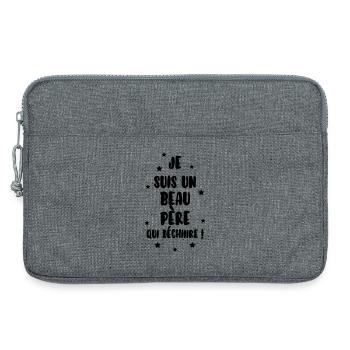 Beau-père / Belle-mère / Mariage / Famille - Sacoche pour ordinateur portable 13 pouces - gris chiné - Devant