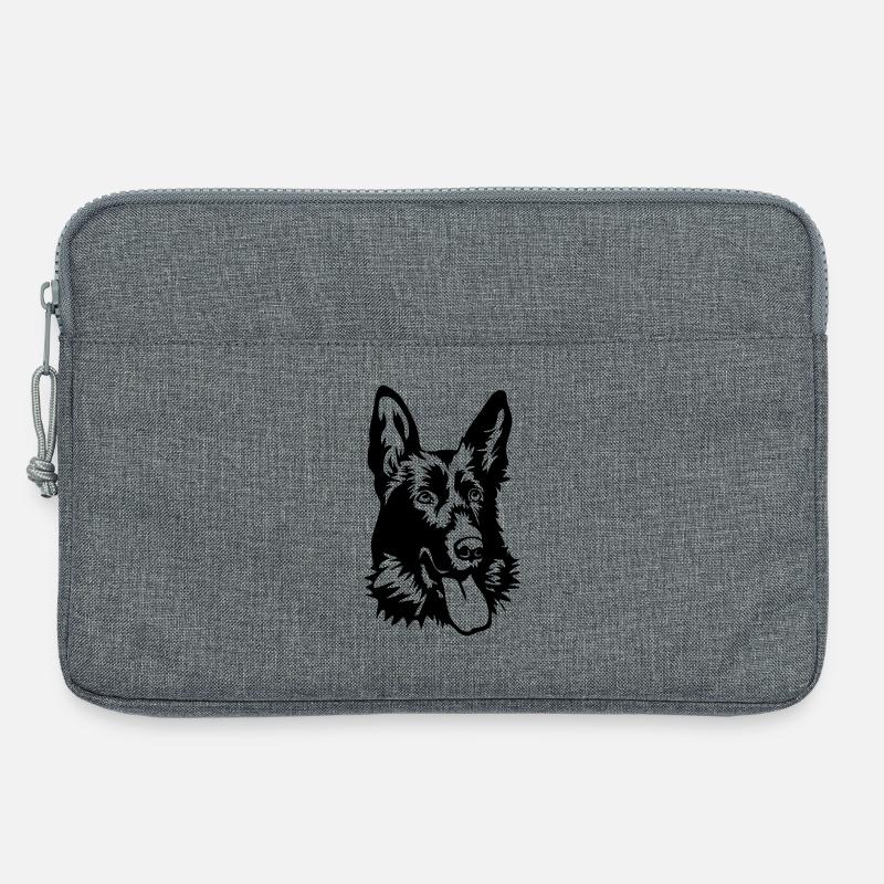 Deutscher Schäferhund Kopf - Laptoptasche 13" - Grau meliert