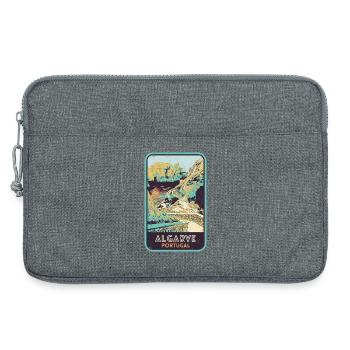 Badge retro, Algarve Portugal, plage été soleil - Sacoche pour ordinateur portable 13 pouces - gris chiné - Devant