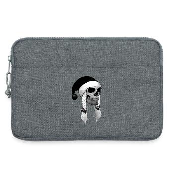 Skull Woman Christmas Beanie Braids - Laptop bag 13" - heather grey - Front