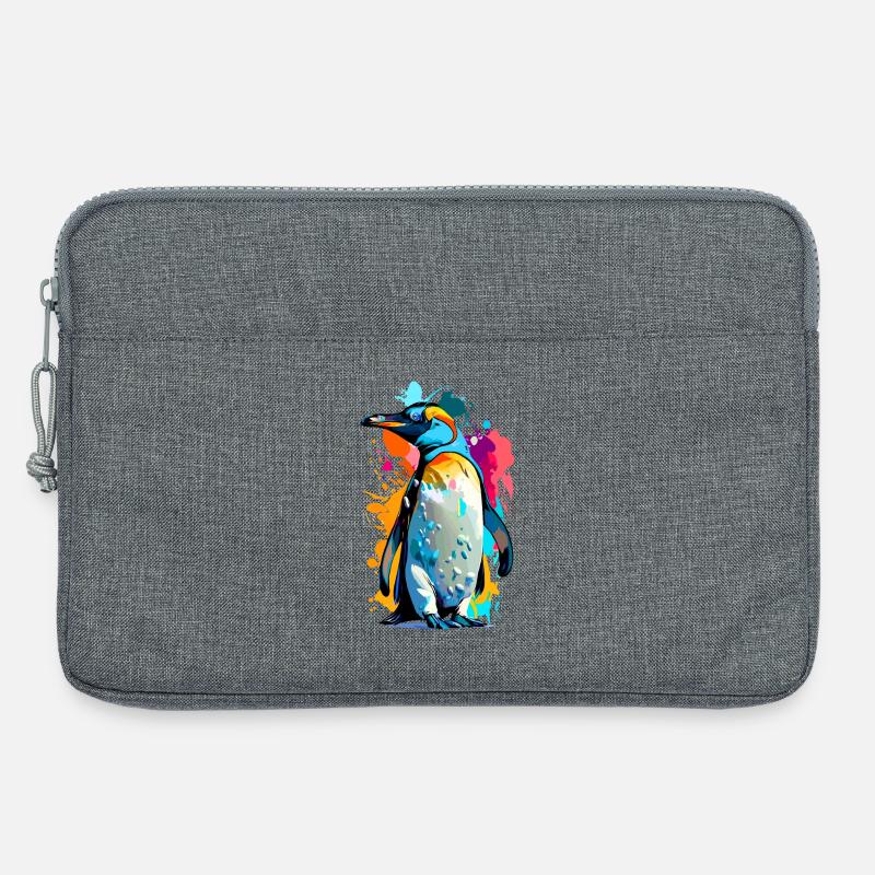 Königspinguin - Pinguin Bunt Kaiserpinguin Vogel - Laptoptasche 13" - Grau meliert