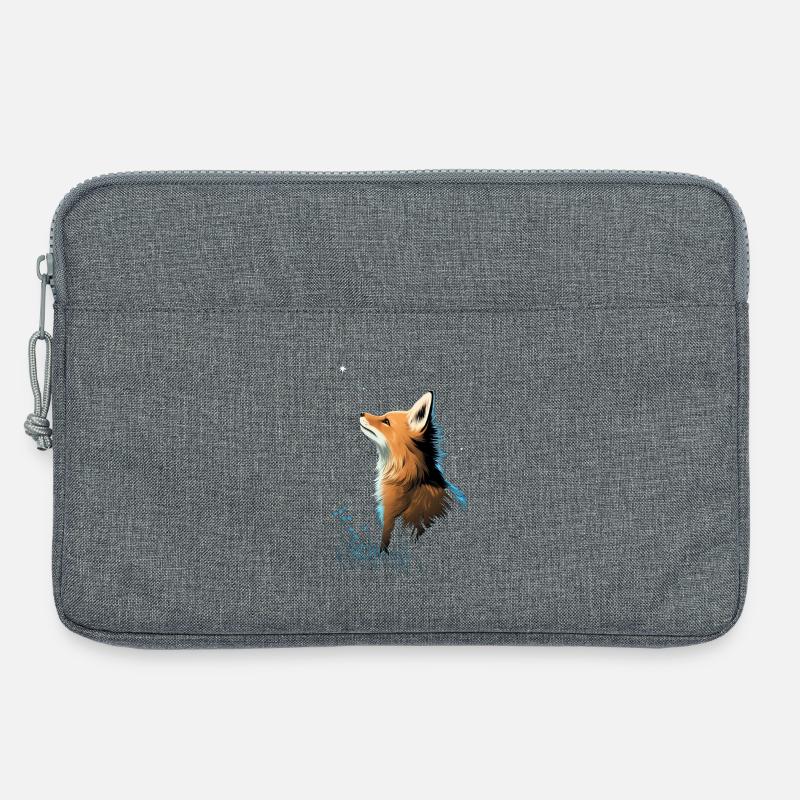 Fuchs mit Sternenhimmel - Laptoptasche 13" - Grau meliert