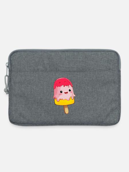 Erdbeereis Gelati Wassereis Eislutscher Eissalon - Laptoptasche 13" - Grau meliert
