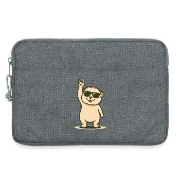 Cochon d’Inde Rock’n’Roll - Sacoche pour ordinateur portable 13 pouces - gris chiné - Devant