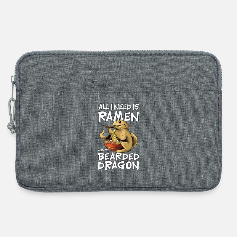 Bartagame Isst Ramen-Nudeln Bartagamen-Besitzer - Laptoptasche 13" - Grau meliert