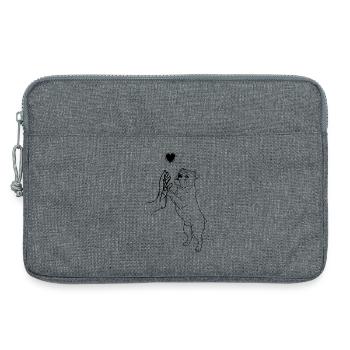 Bouledogue anglais Amoureux des chiens Bouledogue français - Sacoche pour ordinateur portable 13 pouces - gris chiné - Devant