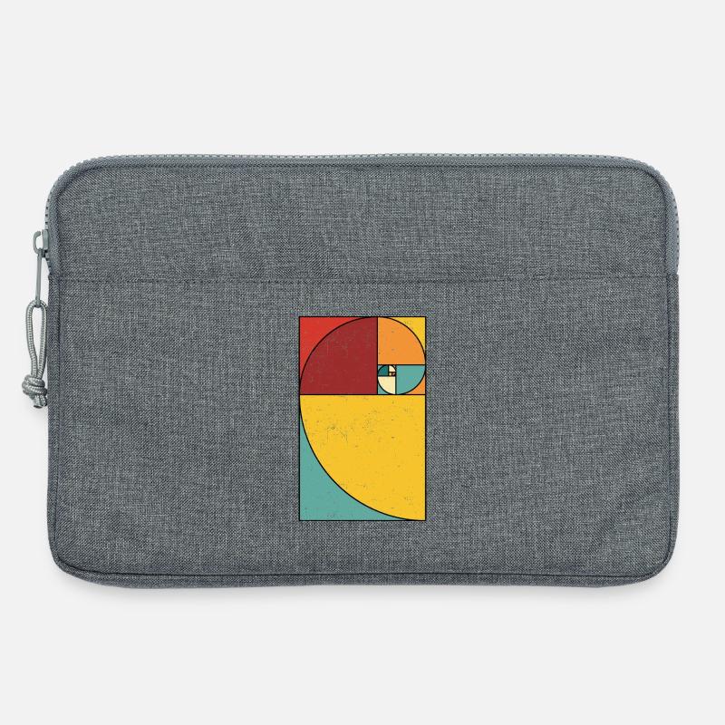 Fibonacci Spiral Geometry Art - Laptoptasche 13" - Grau meliert