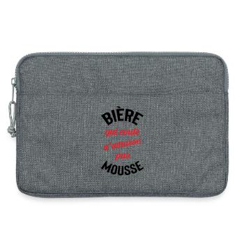 Bière qui roule n’amasse pas mousse - Sacoche pour ordinateur portable 13 pouces - gris chiné - Devant