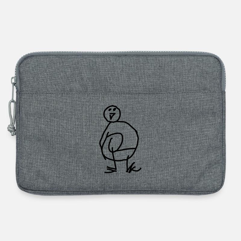 Doodle Penguin - Laptop bag 13" - heather grey