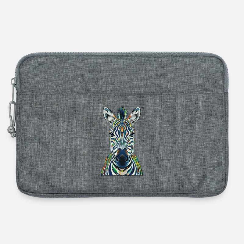 Buntes Zebra - Laptoptasche 13" - Grau meliert
