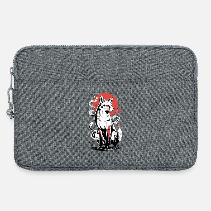 Powerful fox with sun - Laptop bag 13" - heather grey