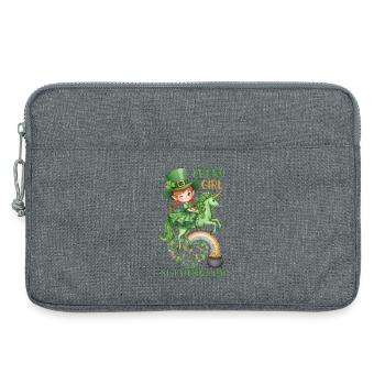 Lucky Girl : citation drôle de la Saint-Patrick - Sacoche pour ordinateur portable 13 pouces - gris chiné - Devant