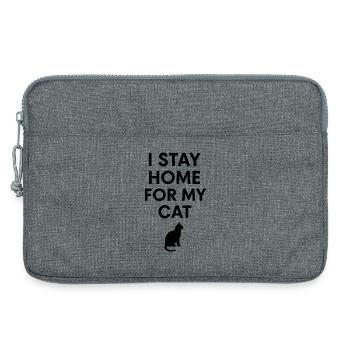 Je reste à la maison pour mon chat - Sacoche pour ordinateur portable 13 pouces - gris chiné - Devant