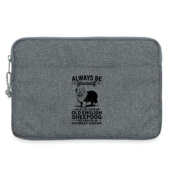 Old English Sheepdog Saying Joke Bobtail Gift - Laptop bag 13" - heather grey - Front