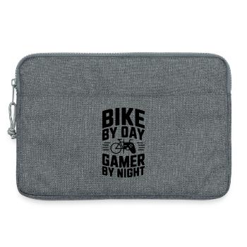 Vélo le jour, joueur la nuit - Sacoche pour ordinateur portable 13 pouces - gris chiné - Devant