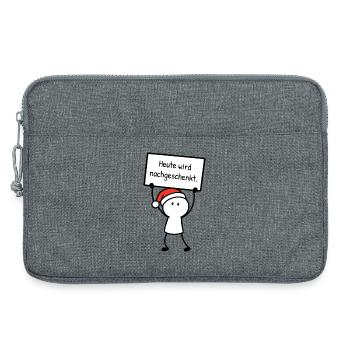 Heute wird nachgeschenkt. | Weihnachtshumor - Laptoptasche 13" - Grau meliert - Vorne