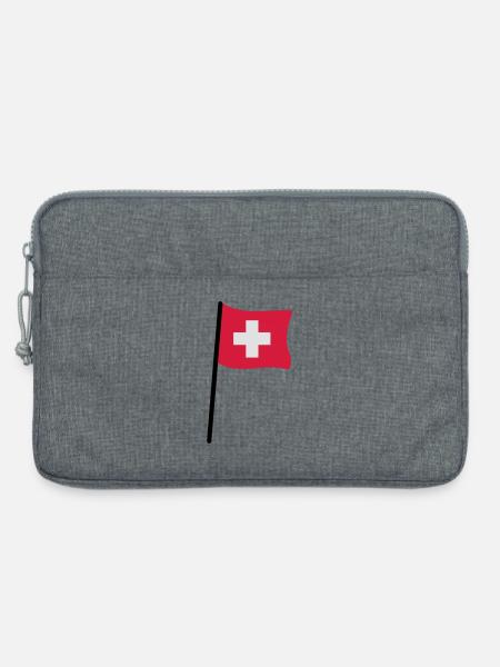 Schweizer Flagge - Laptoptasche 13" - Grau meliert