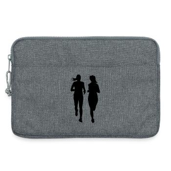 couple en cours d'exécution deux femmes - Sacoche pour ordinateur portable 13 pouces - gris chiné - Devant