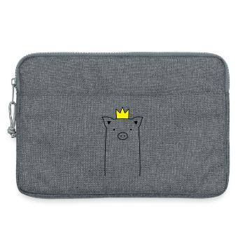 Porc avec couronne porcelet porcelets truie cadeau - Sacoche pour ordinateur portable 13 pouces - gris chiné - Devant