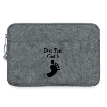 Être Taxi, c'est le pied ! - Sacoche pour ordinateur portable 13 pouces - gris chiné - Devant